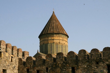 Old Orthodox cathedral in Mtskheta near Tbilisi の写真素材