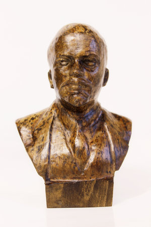 Sculpture of wood carved  Lenin