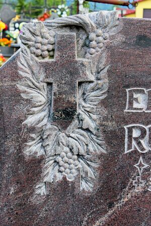 granite stone and cross の写真素材