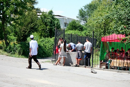 Bazaar in Uzgen, Kyrgyzstanのeditorial素材