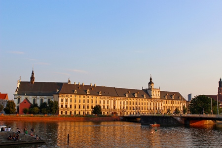 Panorama of old town of Wroclaw, Polandのeditorial素材
