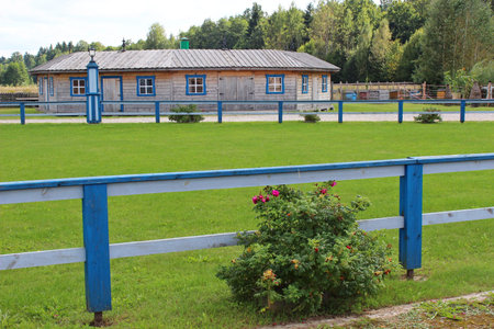 Traditonal houses in Podlasie, Budy, Polandのeditorial素材