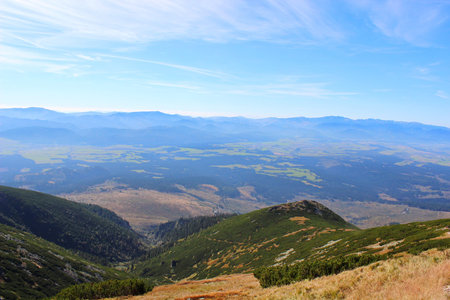 View from road to Krivan, High Tatras, Polandの写真素材