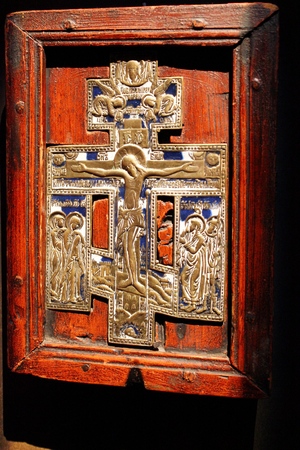 Antique orthodox icon in Syprasl, Podlasie, Polandのeditorial素材