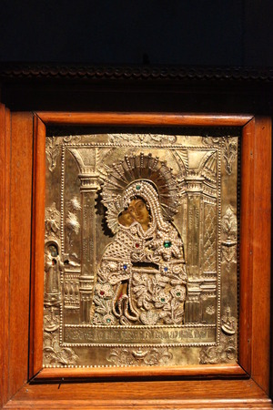 Antique orthodox icon in Syprasl, Podlasie, Polandのeditorial素材