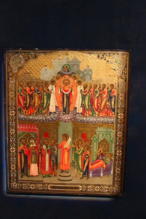 Antique orthodox icon in Syprasl, Podlasie, Polandのeditorial素材