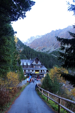 A view of a Popradske Pleso in Slovakian part of Tatra mountains, Slovakiaのeditorial素材