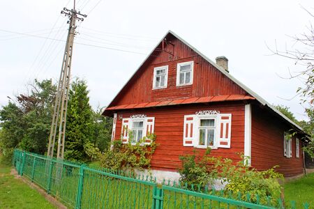 Traditonal houses in Podlasie, Polandのeditorial素材