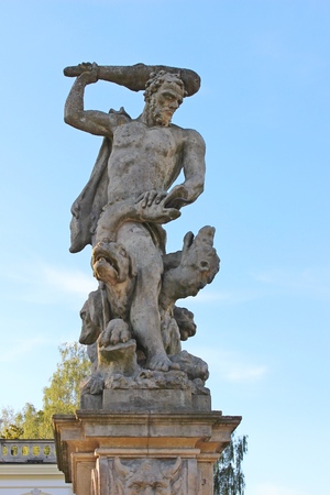 Antique sculpture of Heracles and Achelous, Branicki Palace, Bialystok, Polandのeditorial素材