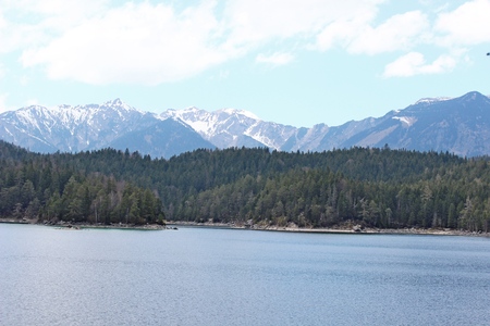 Eibsee lake, Bavaria, Germanyの写真素材