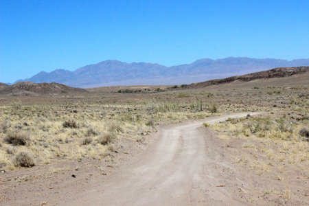 Sand dune in desert, national park Altyn-Emel, Kazakhstanの写真素材