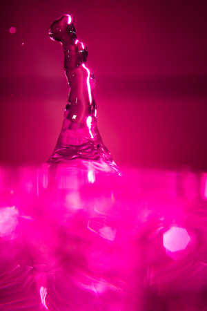 Abstract pink lit water figure