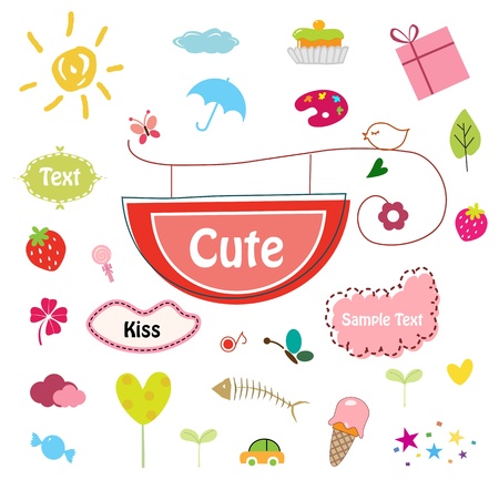 Designed Cute Elements -   Illustrationのイラスト素材