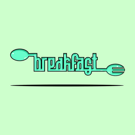 vector design of breakfast of word with green backgroundのイラスト素材