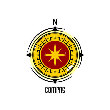 vector illustration of compass icon on white backgroundのイラスト素材