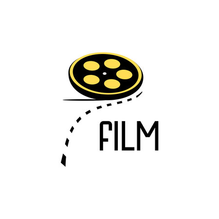 cinema logo illustration vector, film studio logoのイラスト素材