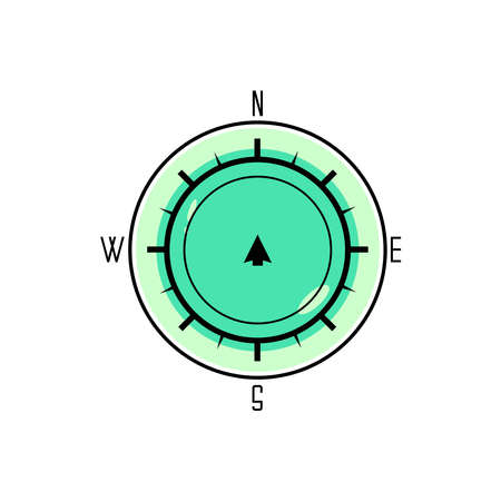 vector illustration of compass icon on white backgroundのイラスト素材
