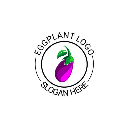 Eggplant vegetable logo illustration vectorのイラスト素材