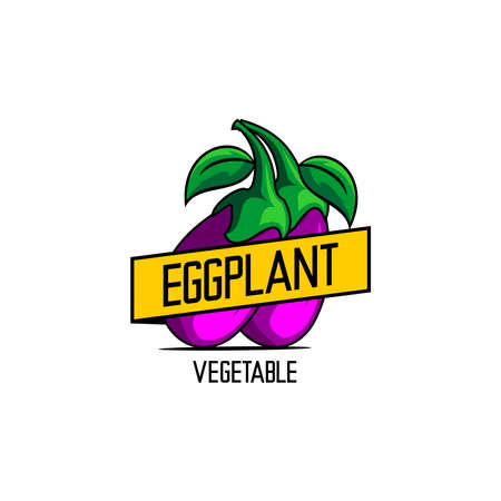 purple eggplant vegetable illustration vectorのイラスト素材