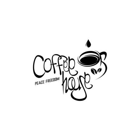 cafe logo illustration vector, simple logoのイラスト素材