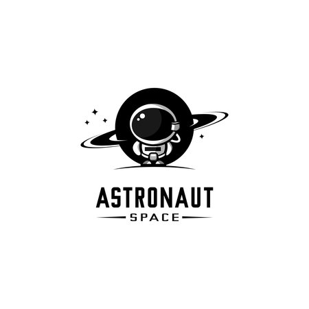 vector illustration of astronaut character logoのイラスト素材