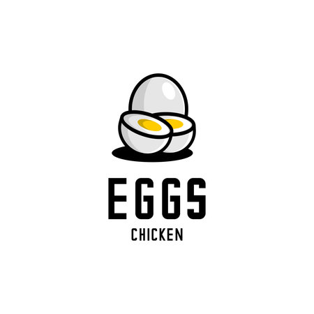 chicken egg logo illustration vectorのイラスト素材