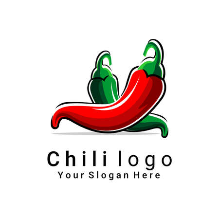 vector illustration of red chili logo, restaurant logo, market, shopのイラスト素材