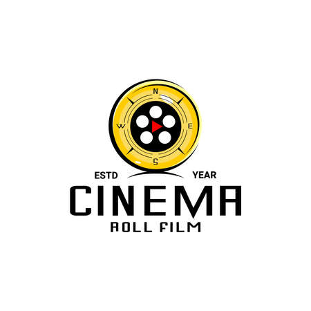 cinema logo illustration vector, film studio logoのイラスト素材