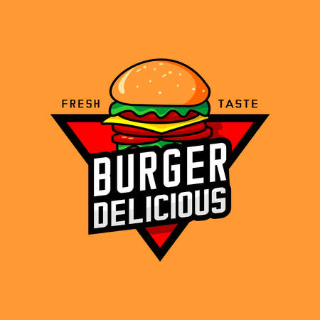 hamburger logo, cafe and restaurant logo, templateのイラスト素材