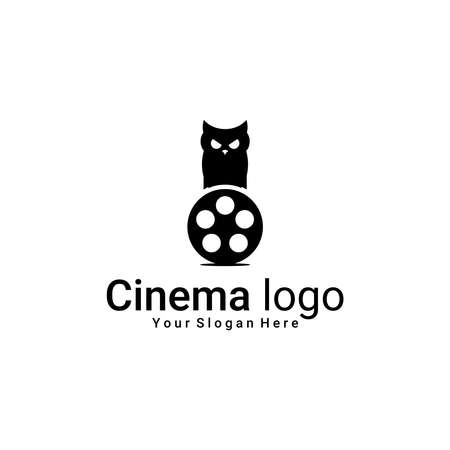 cinema and owl logo vectorのイラスト素材
