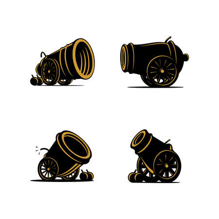 cannon logo, label and brand illustration vectorのイラスト素材