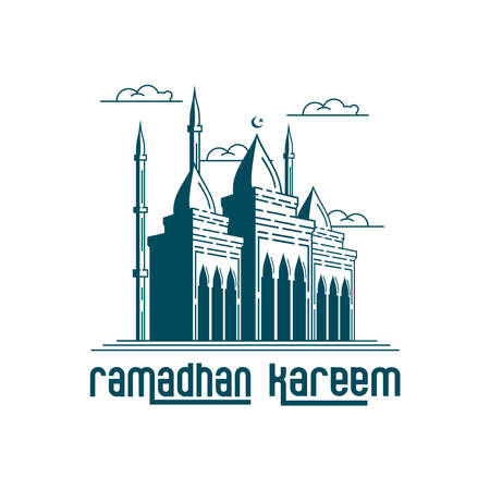 vector illustration of the mosque, ramadan backgroundのイラスト素材