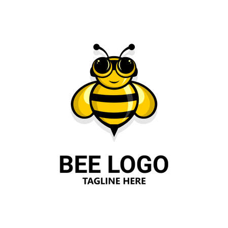 cute honey bee cartoon illustration vectorのイラスト素材