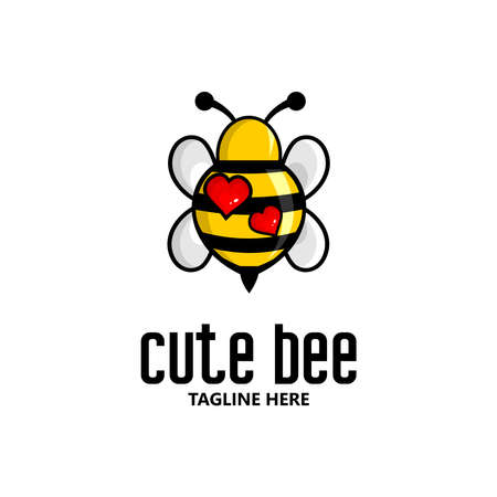 vector illustration of cute wasp  , animal cartoon characterのイラスト素材