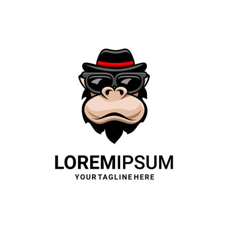 monkey logo illustration vector, monkey cartoonのイラスト素材