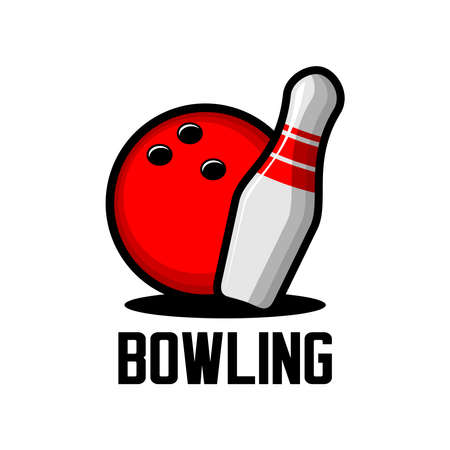 bowling sports emblem vector on white backgroundのイラスト素材