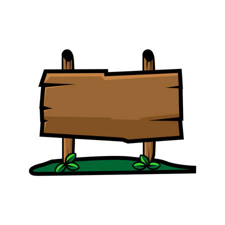 vector illustration of a wooden signのイラスト素材