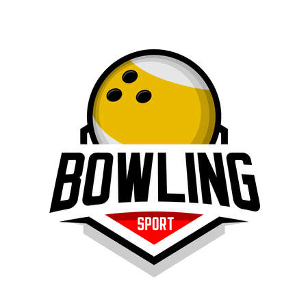 bowling sports logo illustration vectorのイラスト素材