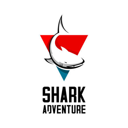 vector illustration of a shark on a white backgroundのイラスト素材
