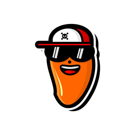 fresh mango illustration vector, fruits characterのイラスト素材