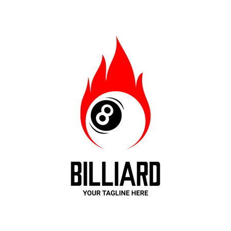 billiard, ball and stick logo illustration vector