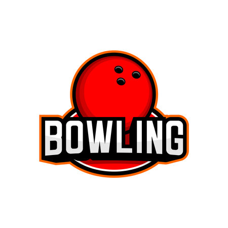 bowling sports logo vector on white backgroundのイラスト素材