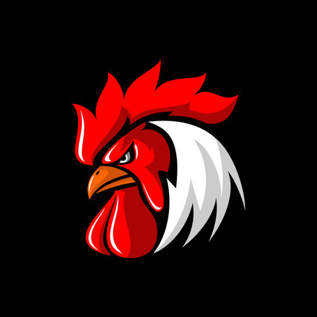 rooster head logo vector designのイラスト素材