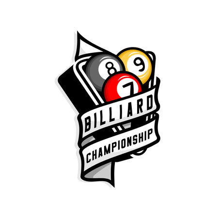 billiard, ball logo illustration vectorのイラスト素材