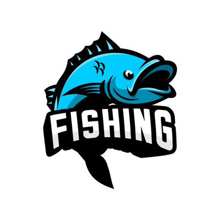 jumping fish vector design, fishing vector designのイラスト素材