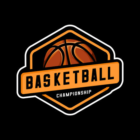 basketball vector design on black backgroundのイラスト素材