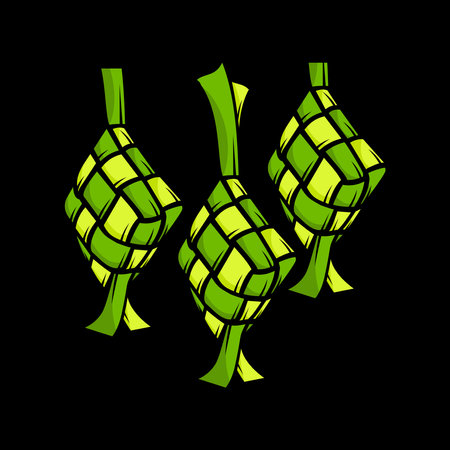 ketupat food vector design, Islamic holiday celebrationのイラスト素材