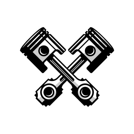 motorcycle piston vector, biker vector design on white backgroundのイラスト素材