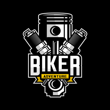 piston motor vector, biker vectorのイラスト素材
