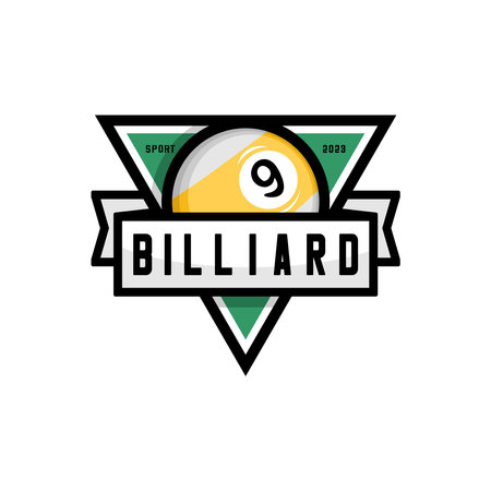 vector illustration of billiard ball logo on white backgroundのイラスト素材